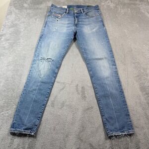 Diesel D-Strukt Jeans Mens 31 Blue Light Wash Slim Fit Distressed Stretch
